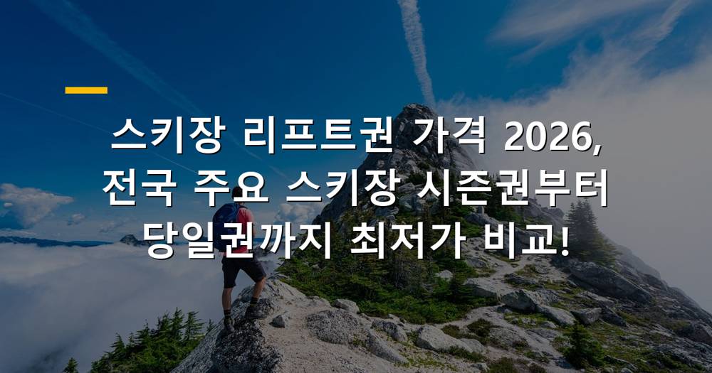 2026년 스키장 리프트권 가격 비교
