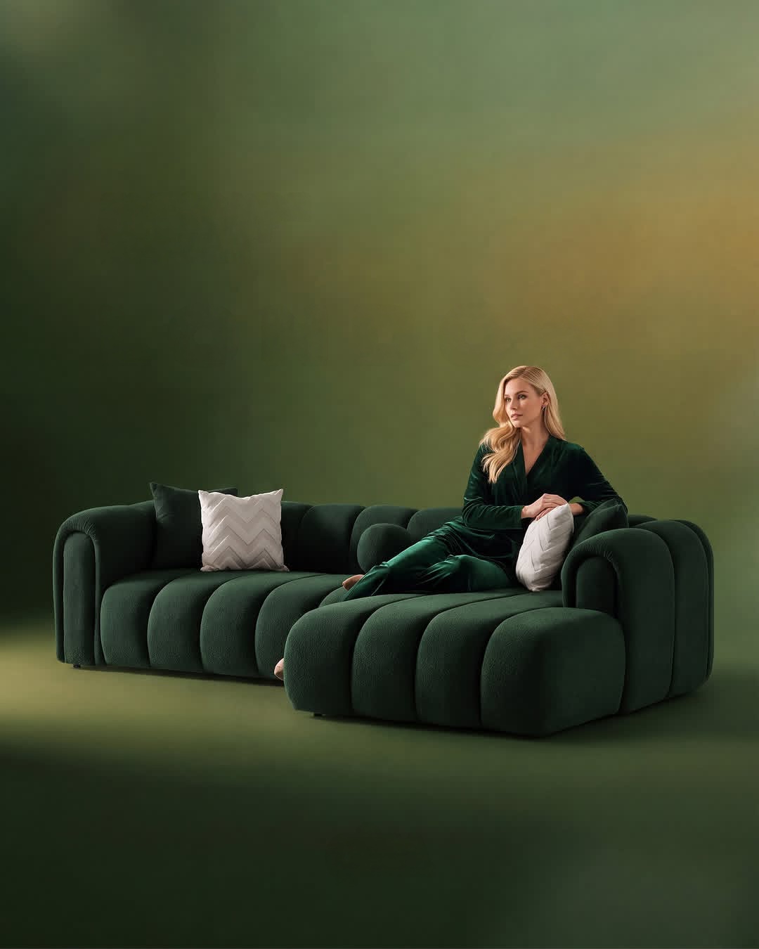 ANSA NEST Forest Luxe L-Shaped Sectional Sofa