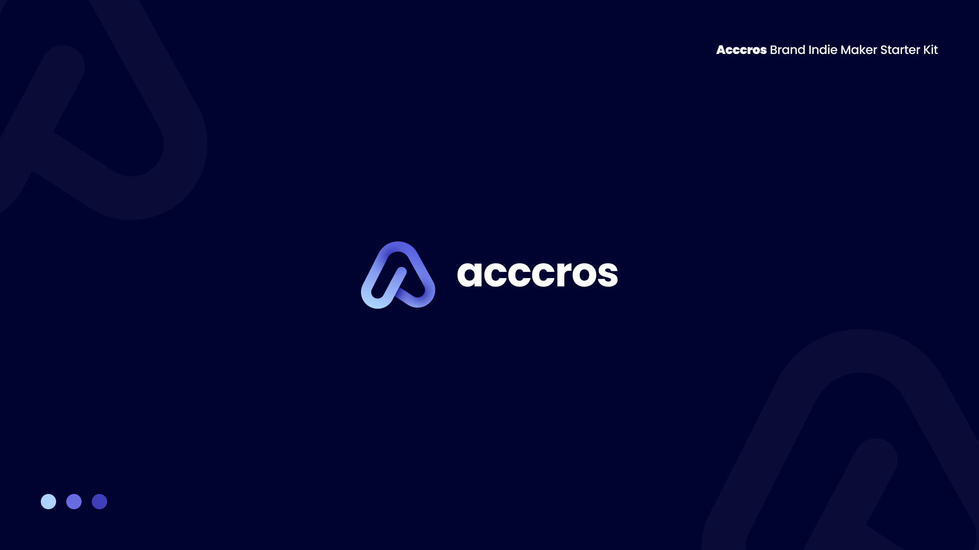 Acccros Brand Indie Maker Starter Kit