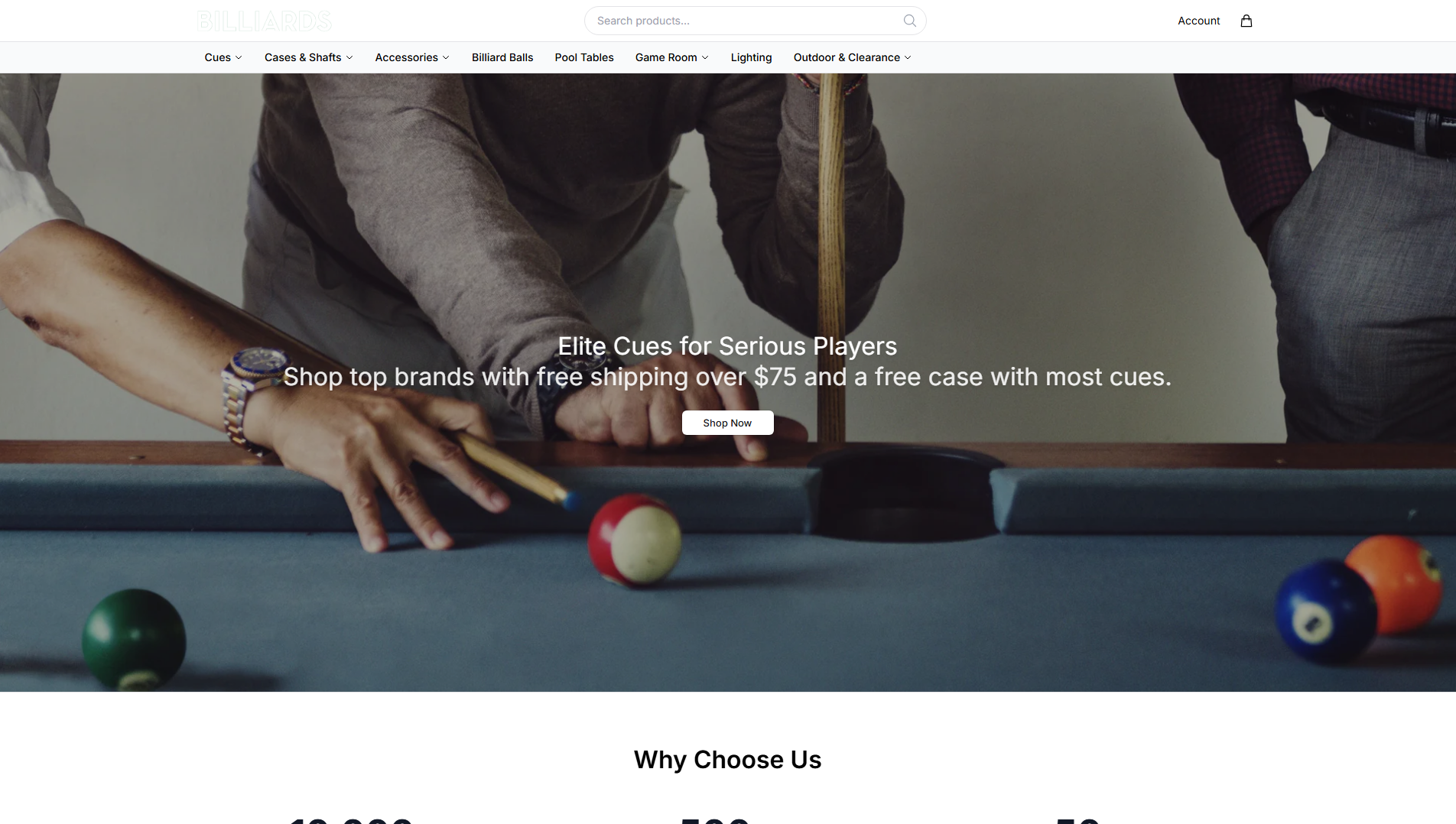 Primary capture · billiardsnow.shop