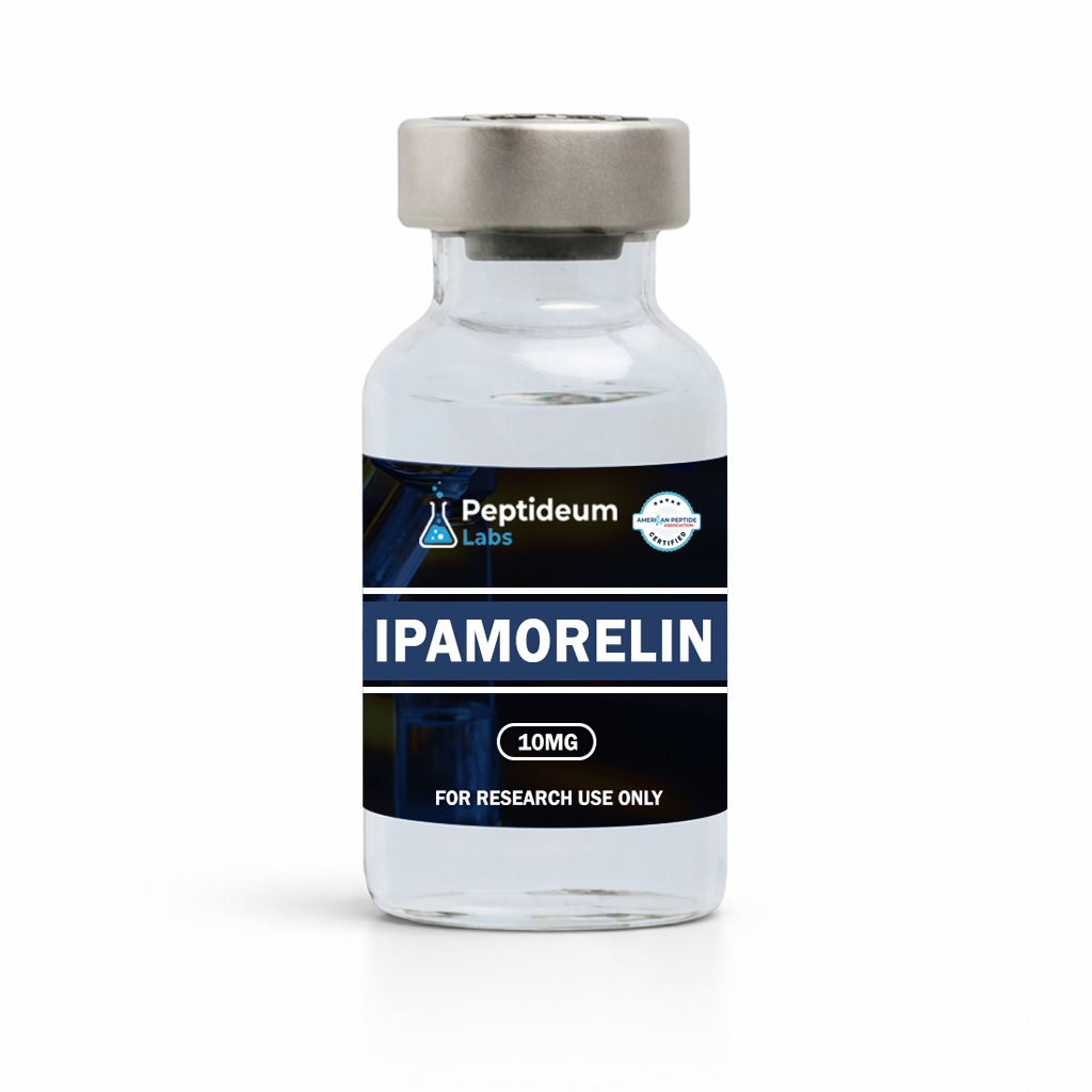 Ipamorelin peptide vial from Peptideum Labs