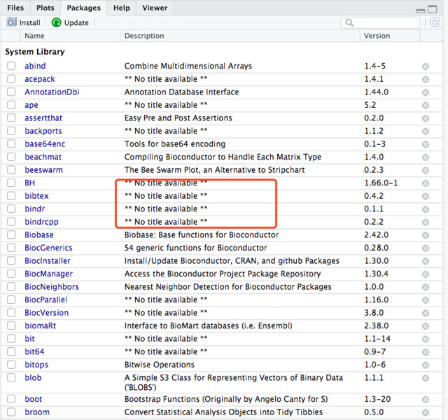 Rstudio-package-no-title-available