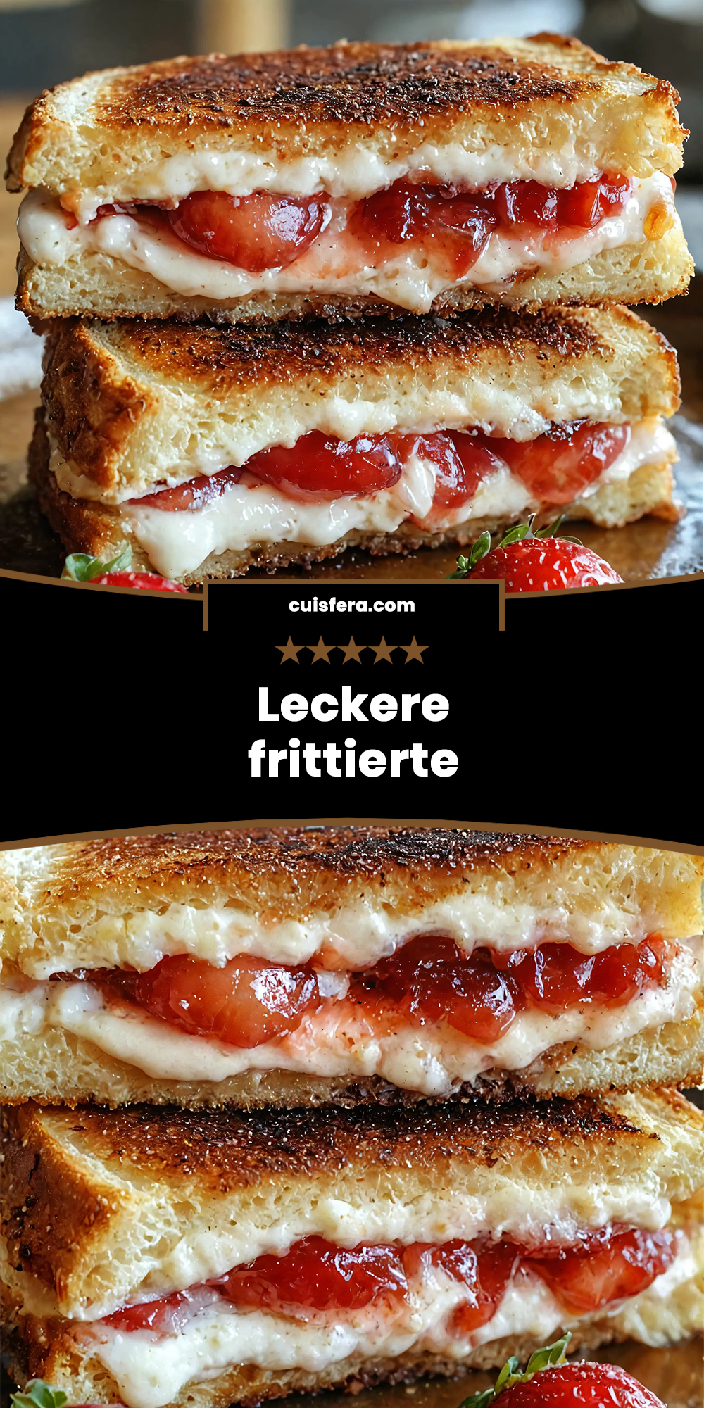 Leckere frittierte Erdbeer‑Cheesecake‑Sandwiches