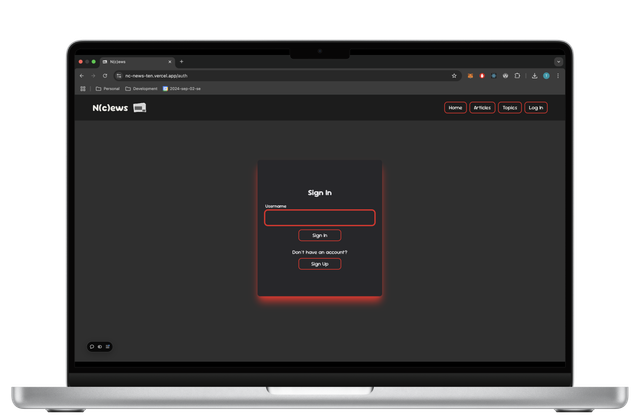 Single article screen displayed on a MacBook Pro
