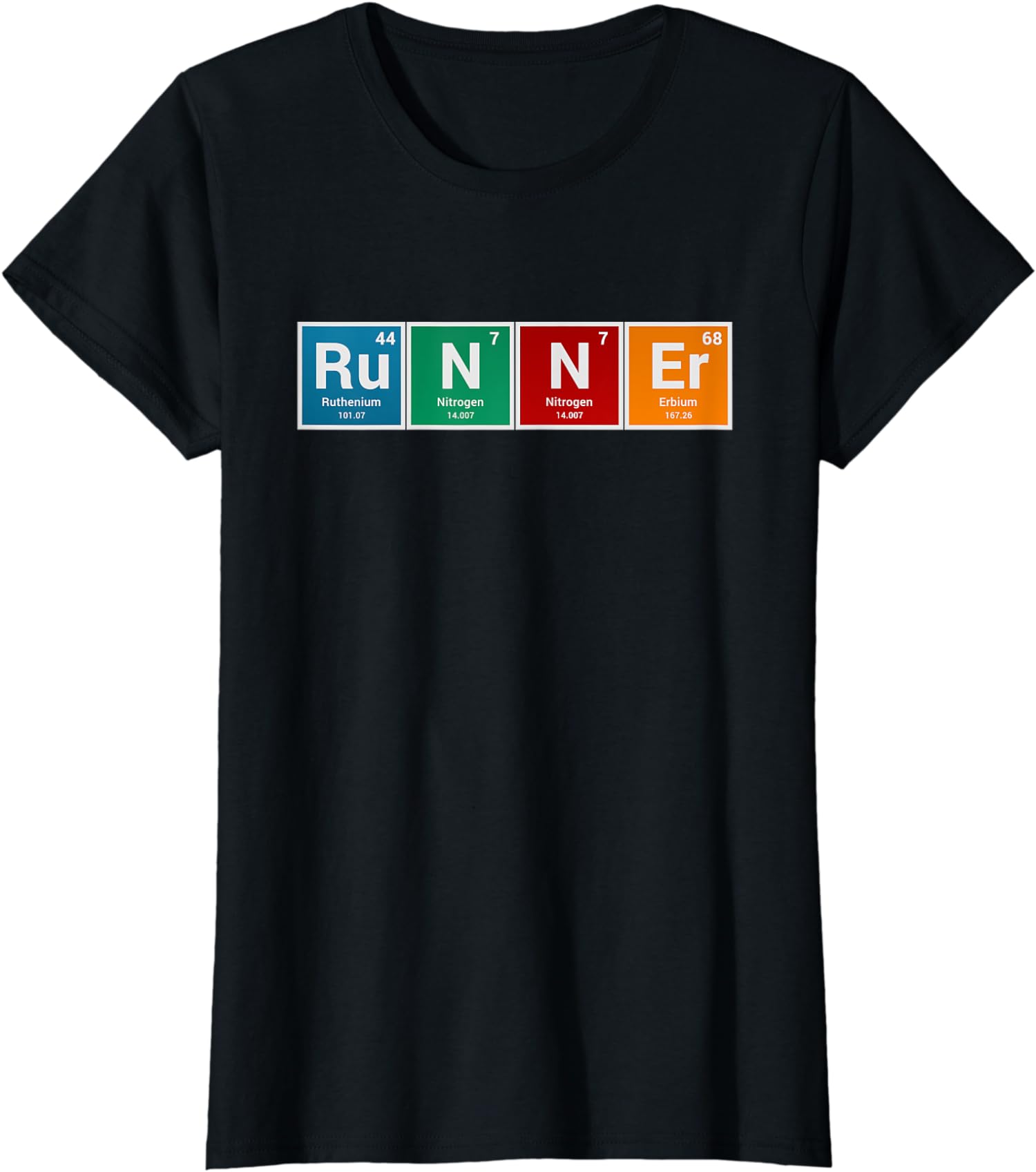 Periodic Table Runner Funny Ruthenium Nitrogen Gift Ladies’ Crewneck T-Shirt