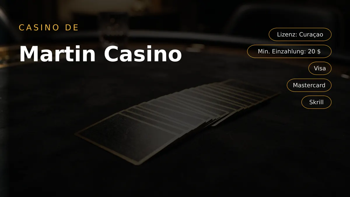 Martin Casino — Willkommensbonus 20 % bei 40 $ + 35 FS, Zahlungen: Visa, Mastercard, Skrill, Sofort, Revolut