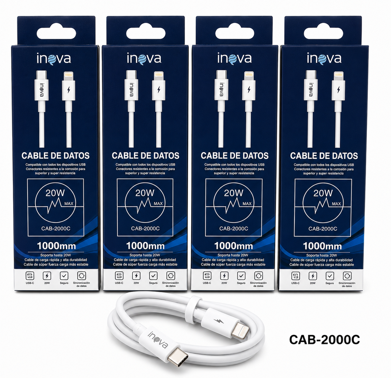 Cable Tipo C + Lightning 20w 1m