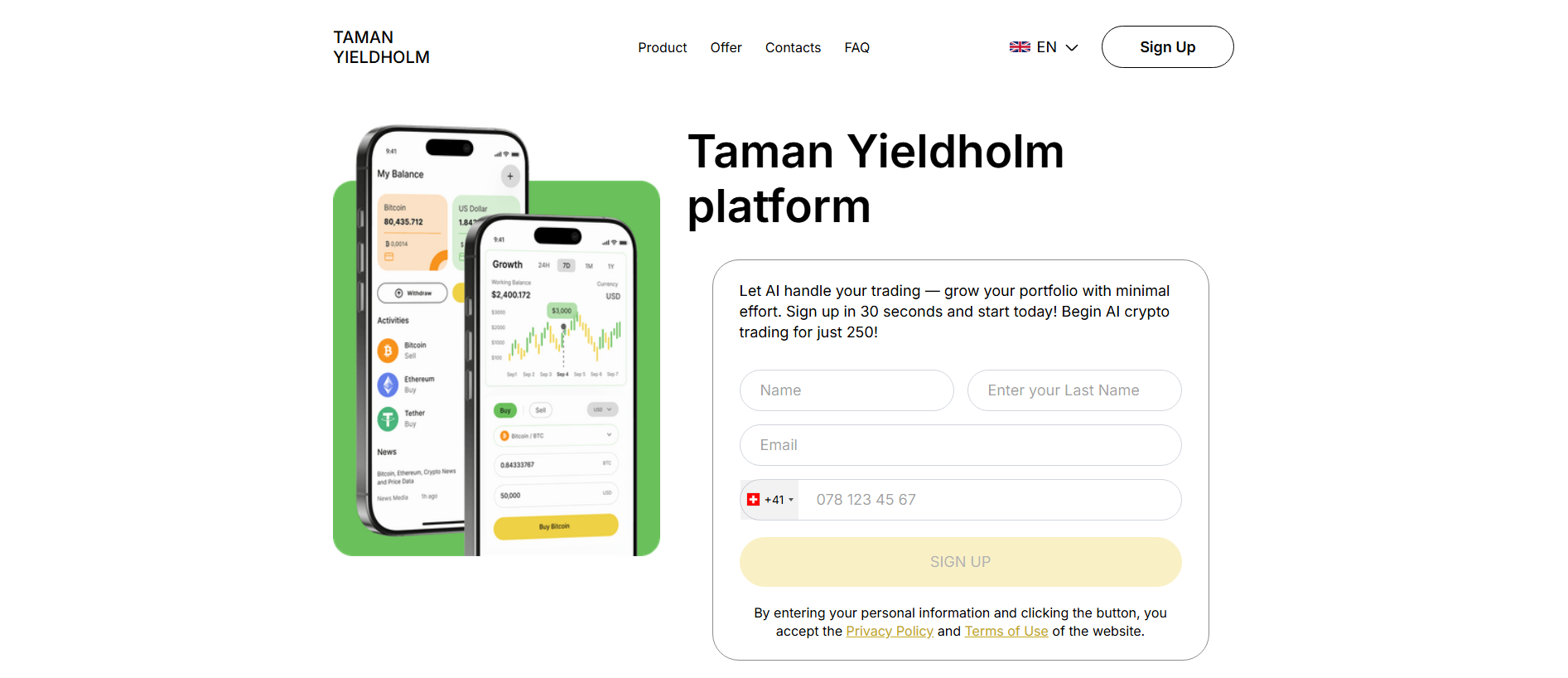 Forensic screenshot of taman-yieldholm.sbs showing the phishing page layout