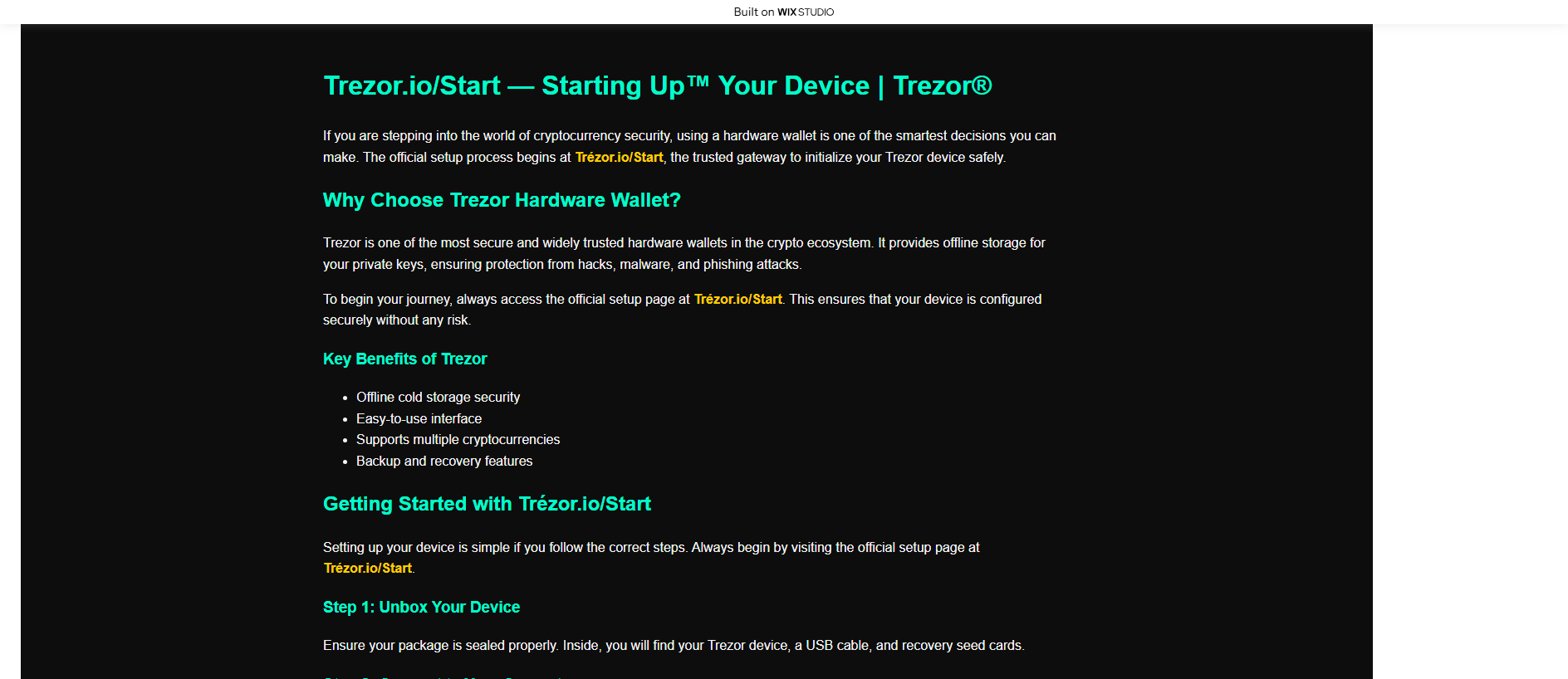 Stored capture of iotrazorr-apps.wixstudio.com