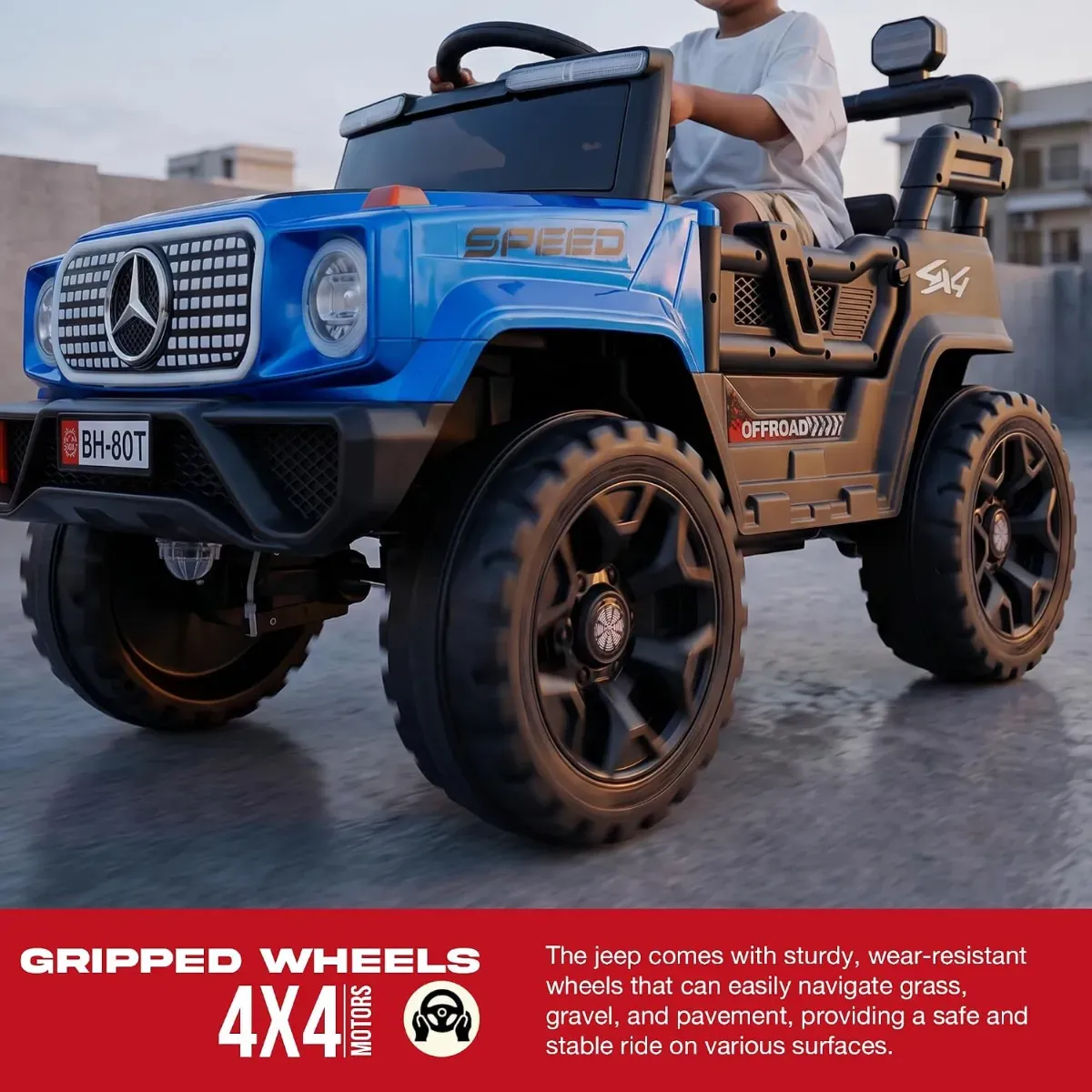 1-6 years 80 T  Battery Operated Jeep for Kids | Ride on Toy Electric Car with 4x4 Motors, Swing Mode, Led Lights & Music | Rechargeable Electric... photo 5