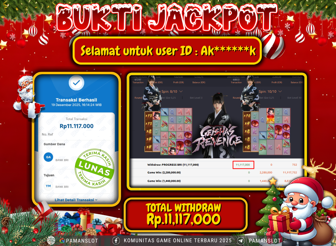 PAMANSLOT JACKPOT Game PG - Geishas Revenge Rp.11,117,000- LUNAS