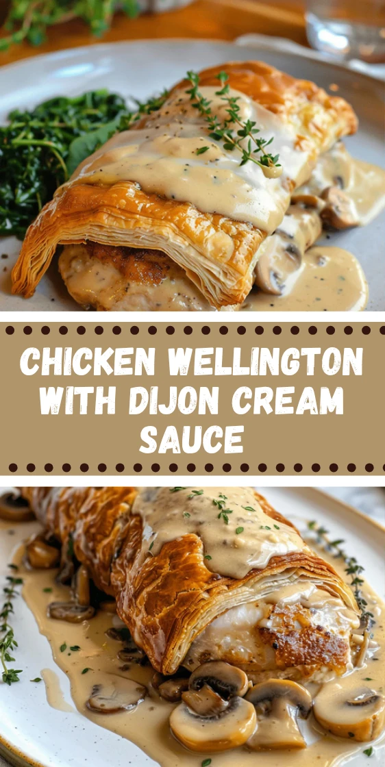 Chicken Wellington with Dijon Cream Sauce – Elegant Dinner Recipe
