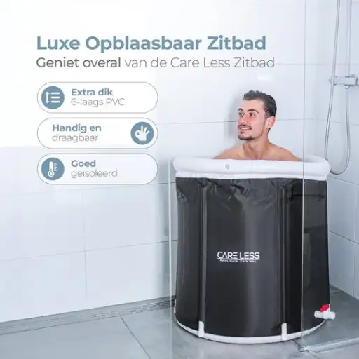 Care Less - IJsbad - Opvouwbare Badkuip - Zitbad - Dompelbad - 75CM - ZitBadXL.nl