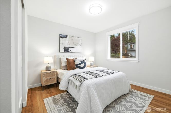 Modern bedroom remodel with ambient lighting