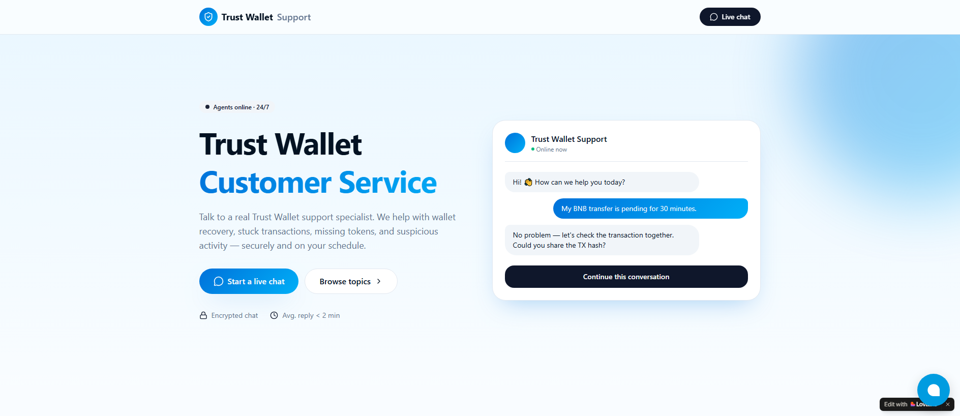 Stored capture of trustwallet-supporthelp.lovable.app