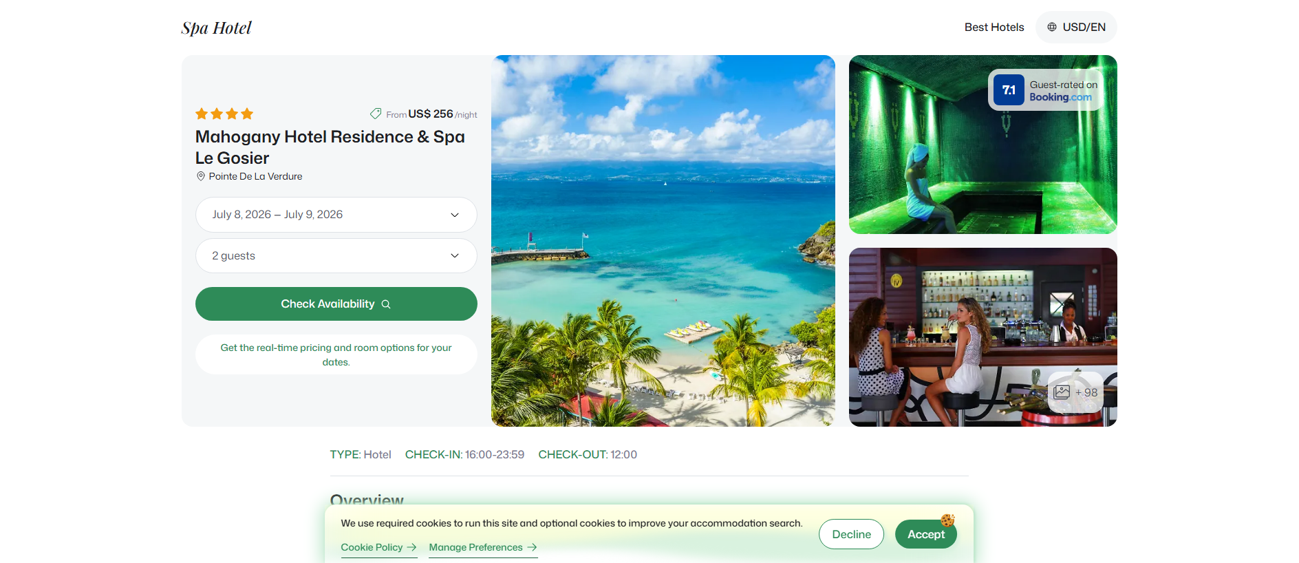 Forensic screenshot of mahoganyresidence.spahotel.guru showing the phishing page layout
