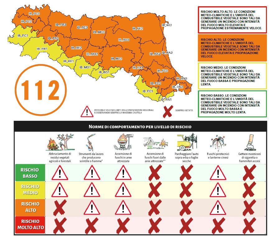 Rischio incendi boschivi, preallarme arancione prorogato fino al 16 agosto: coinvolto anche Castel Bolognese