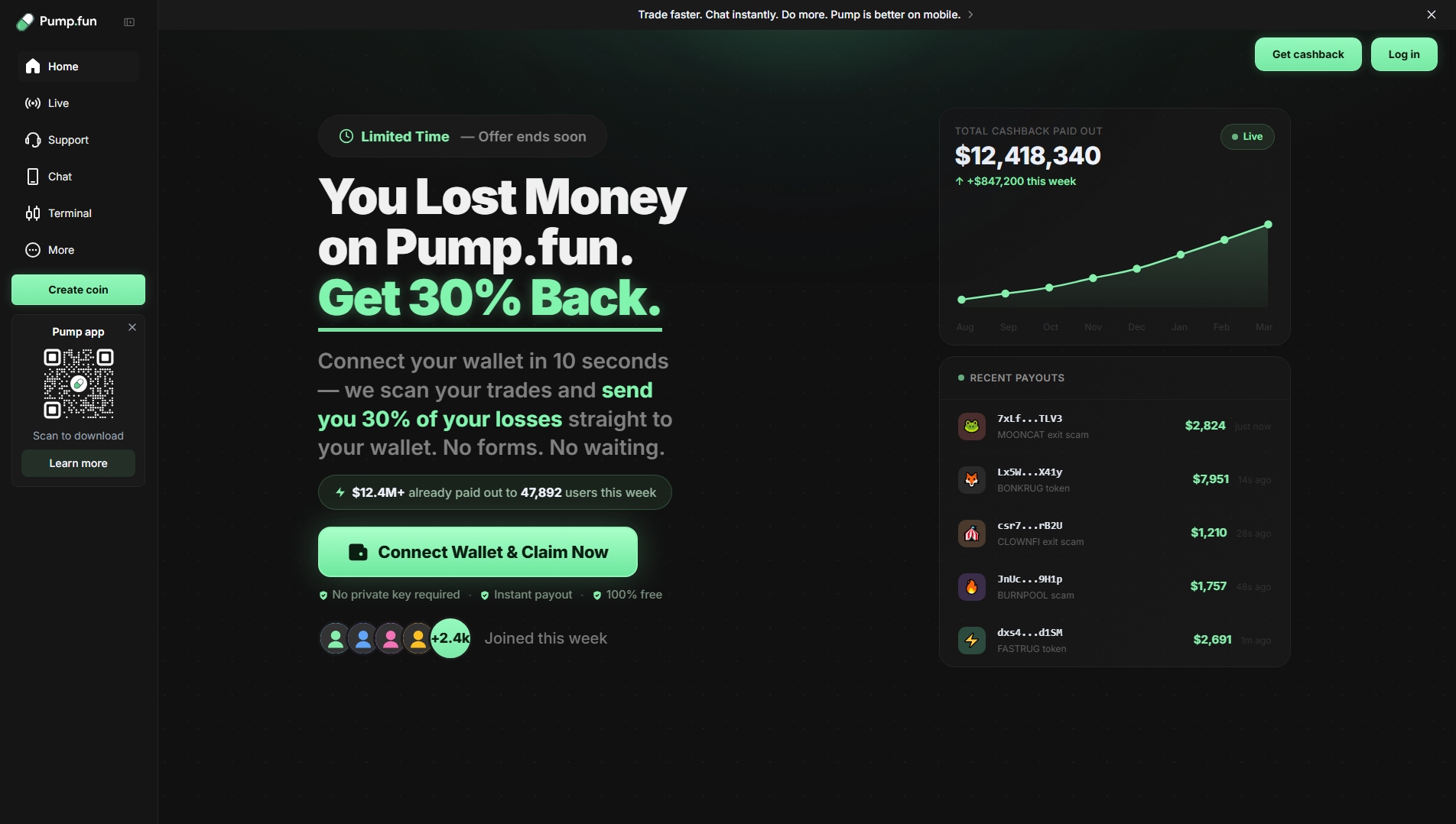 Screenshot of lastpump.fun