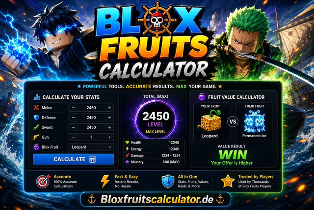 Blox Fruits Calculator DE — Free WFL Trade Value Checker 2026