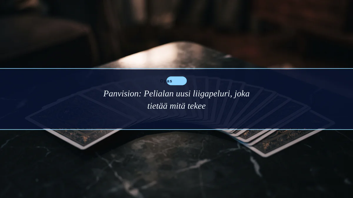 Panvision: Pelialan uusi liigapeluri, joka tietää mitä tekee