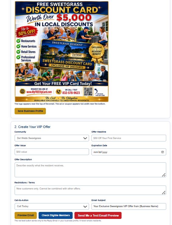 VIP advertiser dashboard