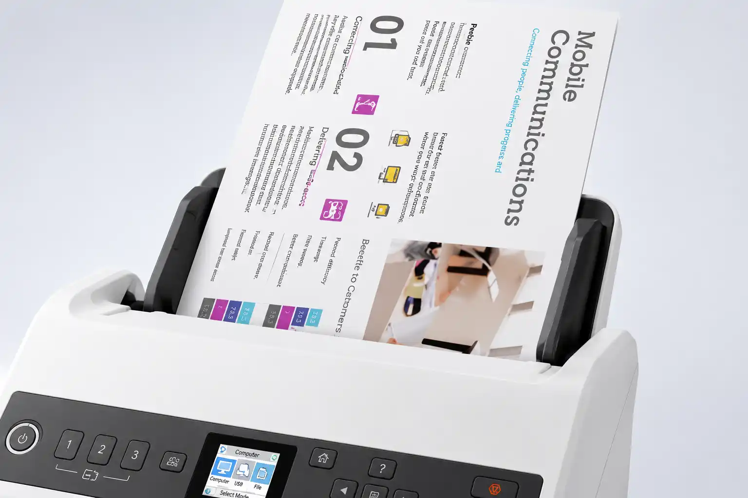 Epson WorkForce DS-730N A4 Duplex Auto Feed Document Scanner — feeder / adf detail