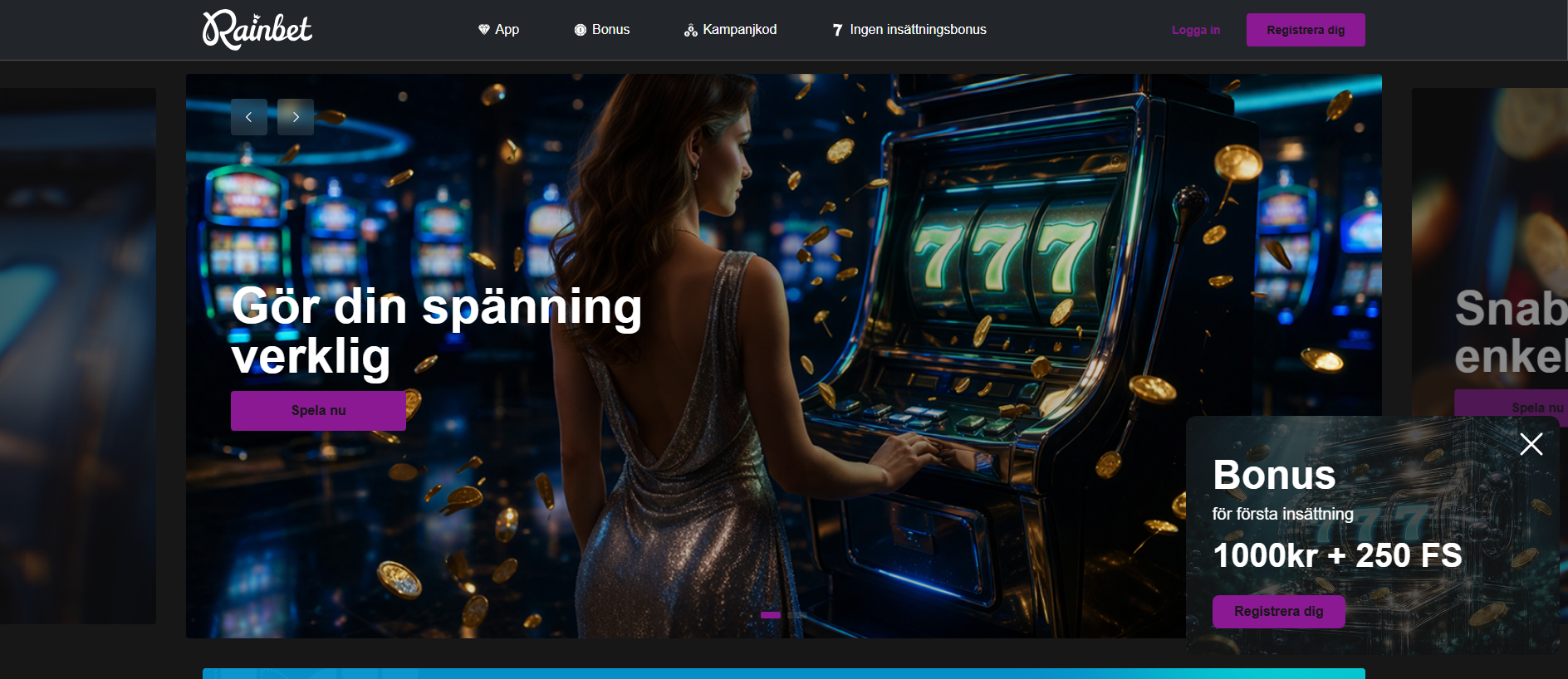 Forensic screenshot of rainbetcasino-se.se showing the phishing page layout