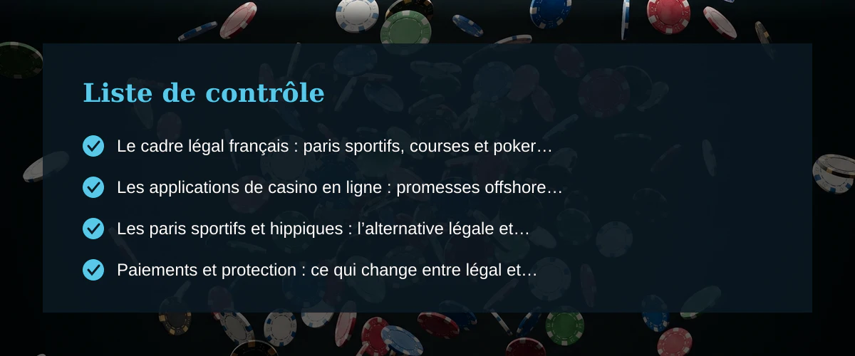 Application de casino en ligne : ce que le marché propose et ce que la loi autorise — Liste de contrôle