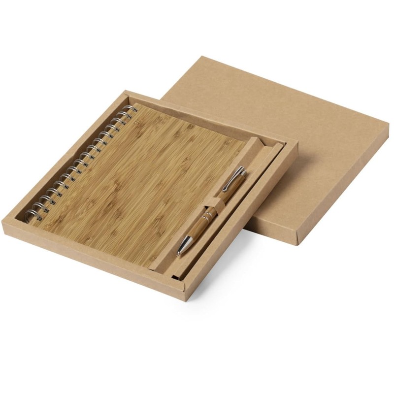Eco-Chic Bamboo Notebook & Pen Gift Set - Sustainable Office