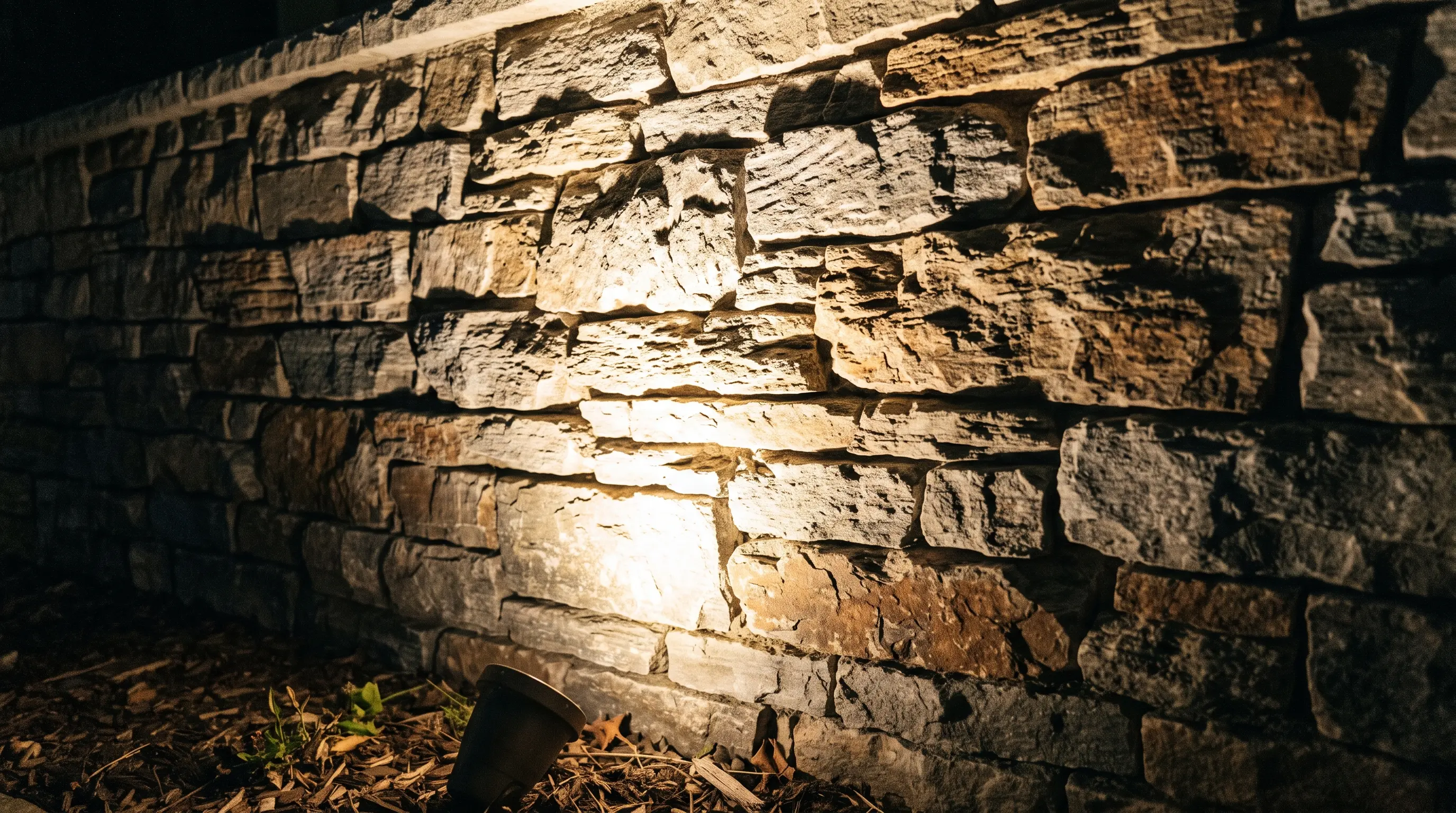 Grazing Textured Stone Walls Light