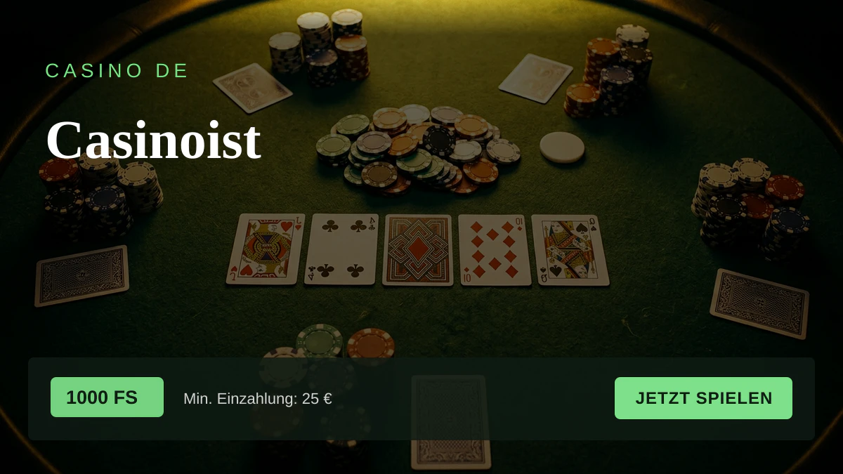 Casinoist — Willkommensbonus 250 % bis zu 3.000 € + 1000 FS, Zahlungen: Visa, Mastercard, Sofort, Jeton, Bitcoin