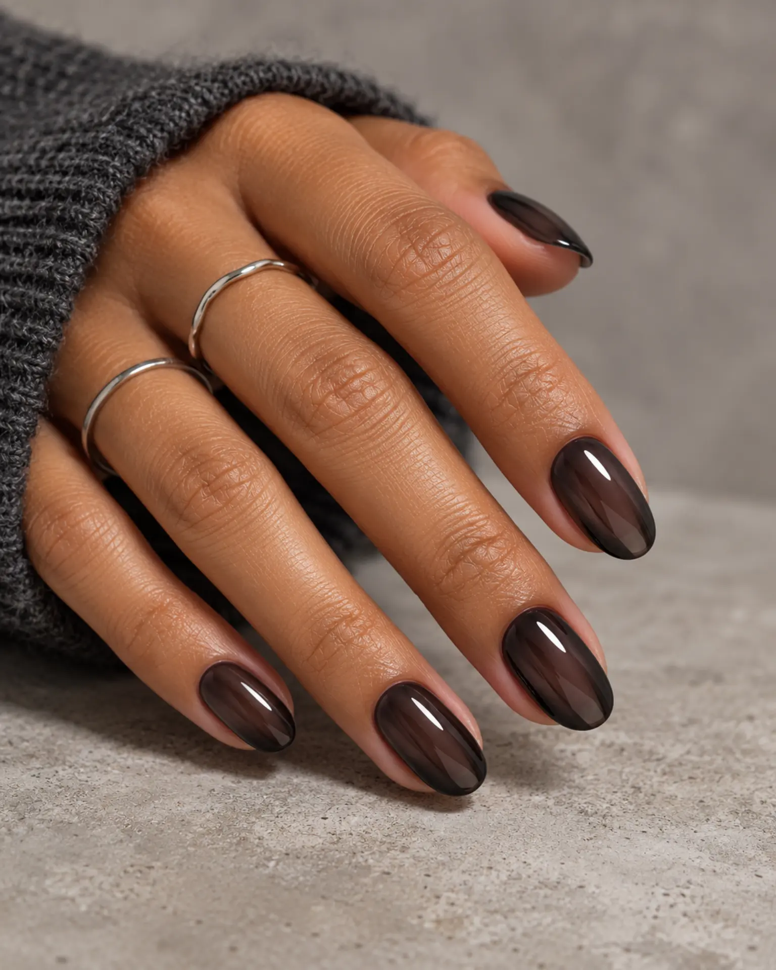 Black Sheer Jelly Wash manicure inspiration for black nail ideas