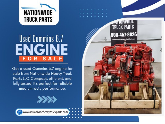 At Nationwide Truck Parts, the inspection process mirrors what top diesel mechanics use. Every Used Cummins 6.7 Engine For Sale, every Used DD15 Engine For Sale, every Used Cat C7 Engine For Sale, and every major engine model goes through a detailed evaluation before being listed.

Official Website: https://www.nationwideheavytruckparts.com/truck-engines-for-sale/

Nationwide Truck Parts
Address: 1275 N. Keyser Avenue, Scranton, PA 18504
Phone: (800) 457-8826

Read Our Blogs:

https://tinyurl.com/22uhopto
https://tinyurl.com/24mrog4m
https://tinyurl.com/28astn7e

More Links:

https://tinyurl.com/24ppzgfg
https://tinyurl.com/24mbcmsk
https://tinyurl.com/2dcpv4bn