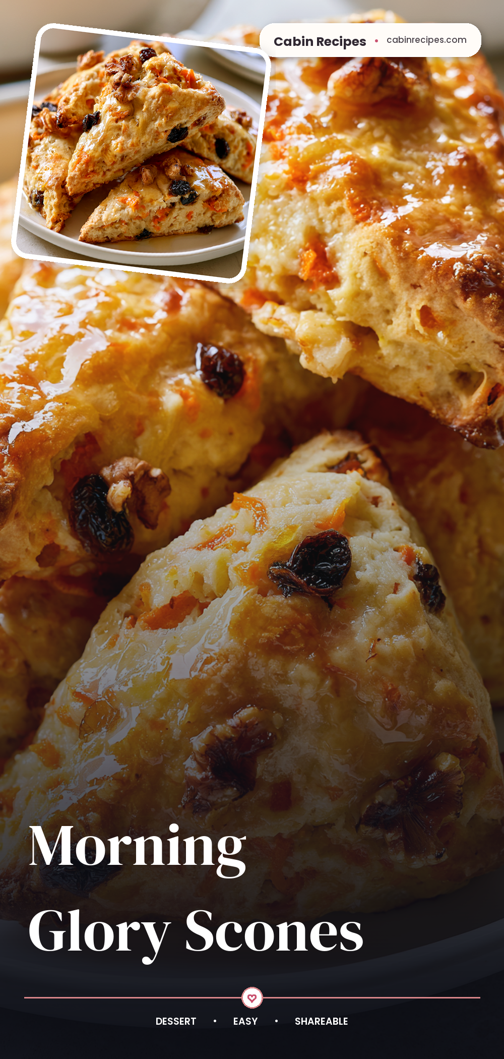 Pinterest graphic for Morning Glory Scones