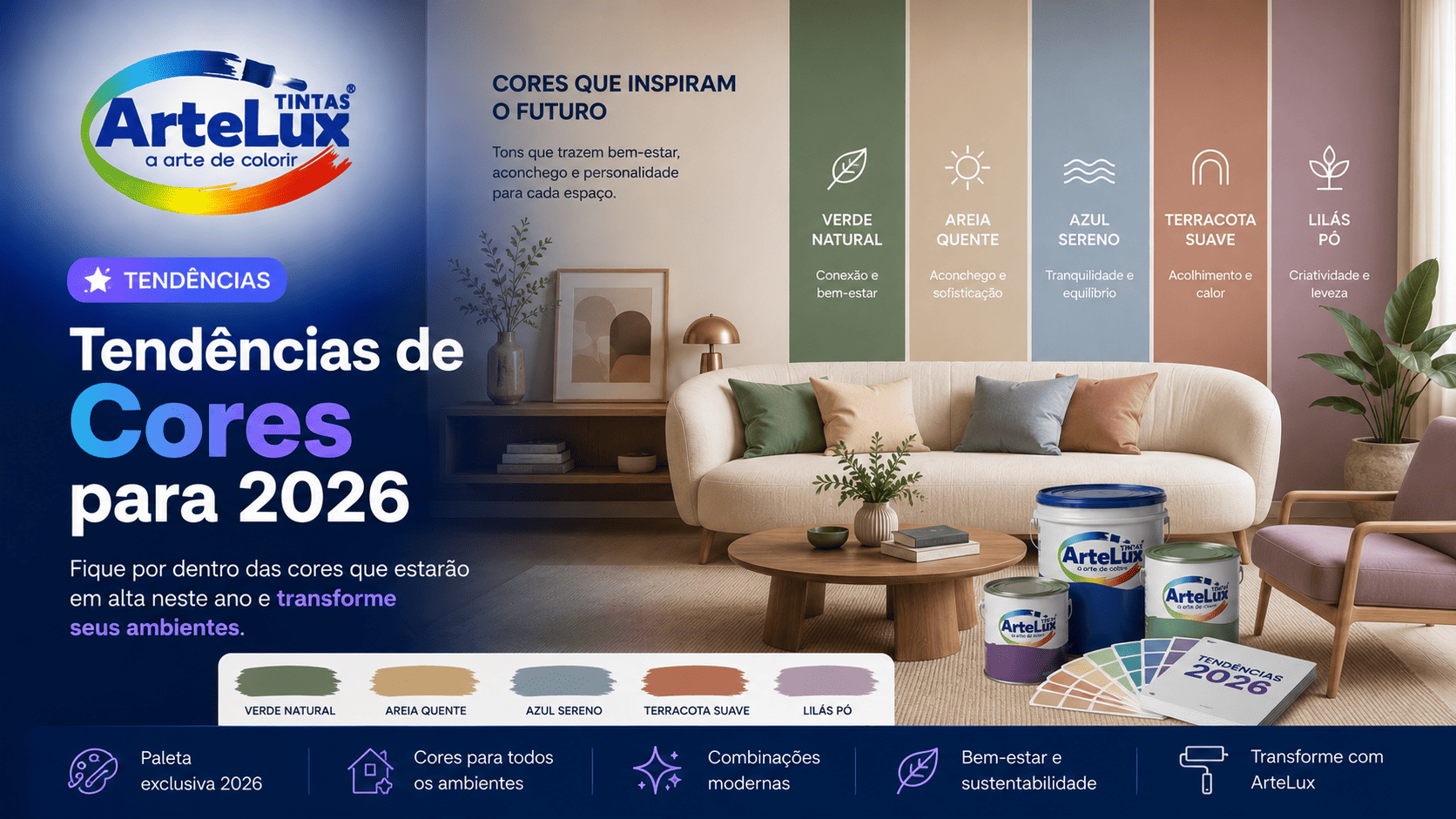 Tendências de Cores para 2026