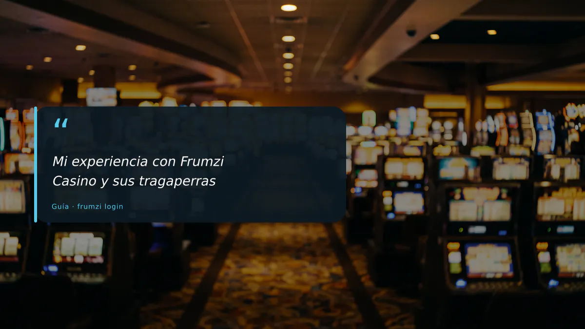 Mi experiencia con Frumzi Casino y sus tragaperras