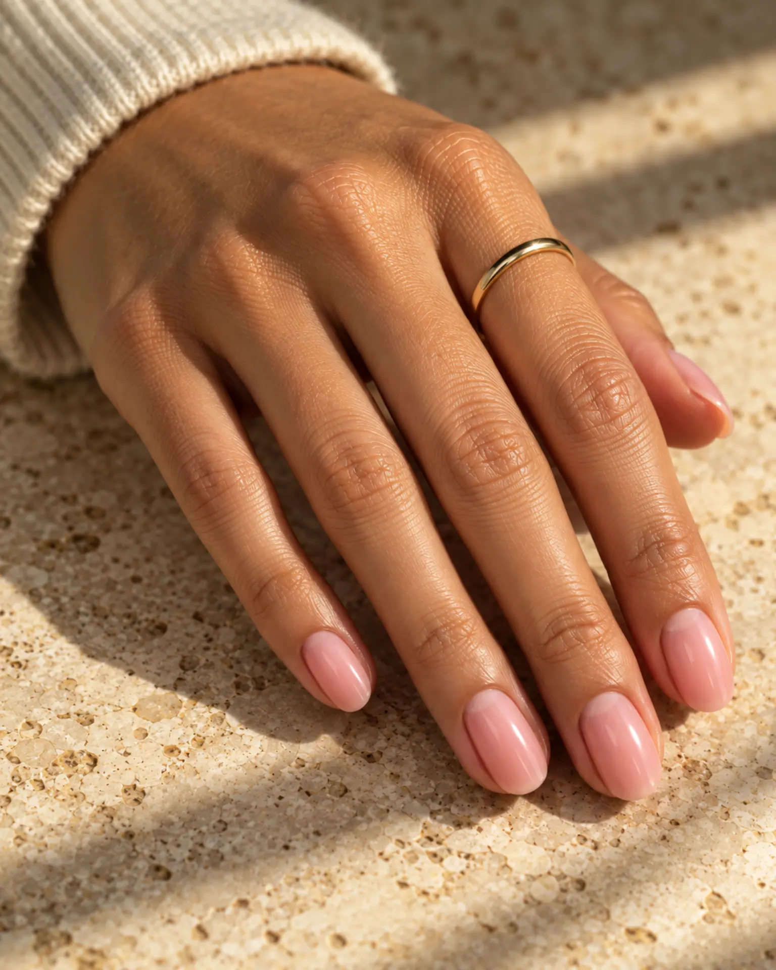 Sheer Pink Sheer Tint manicure inspiration for date night nail ideas