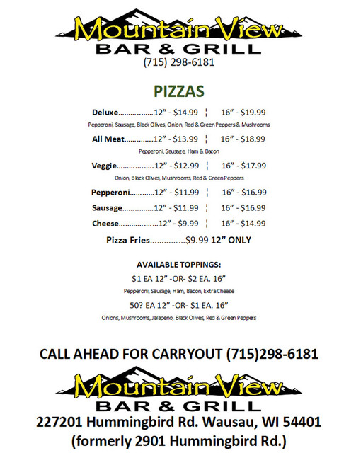Pizza-Menu