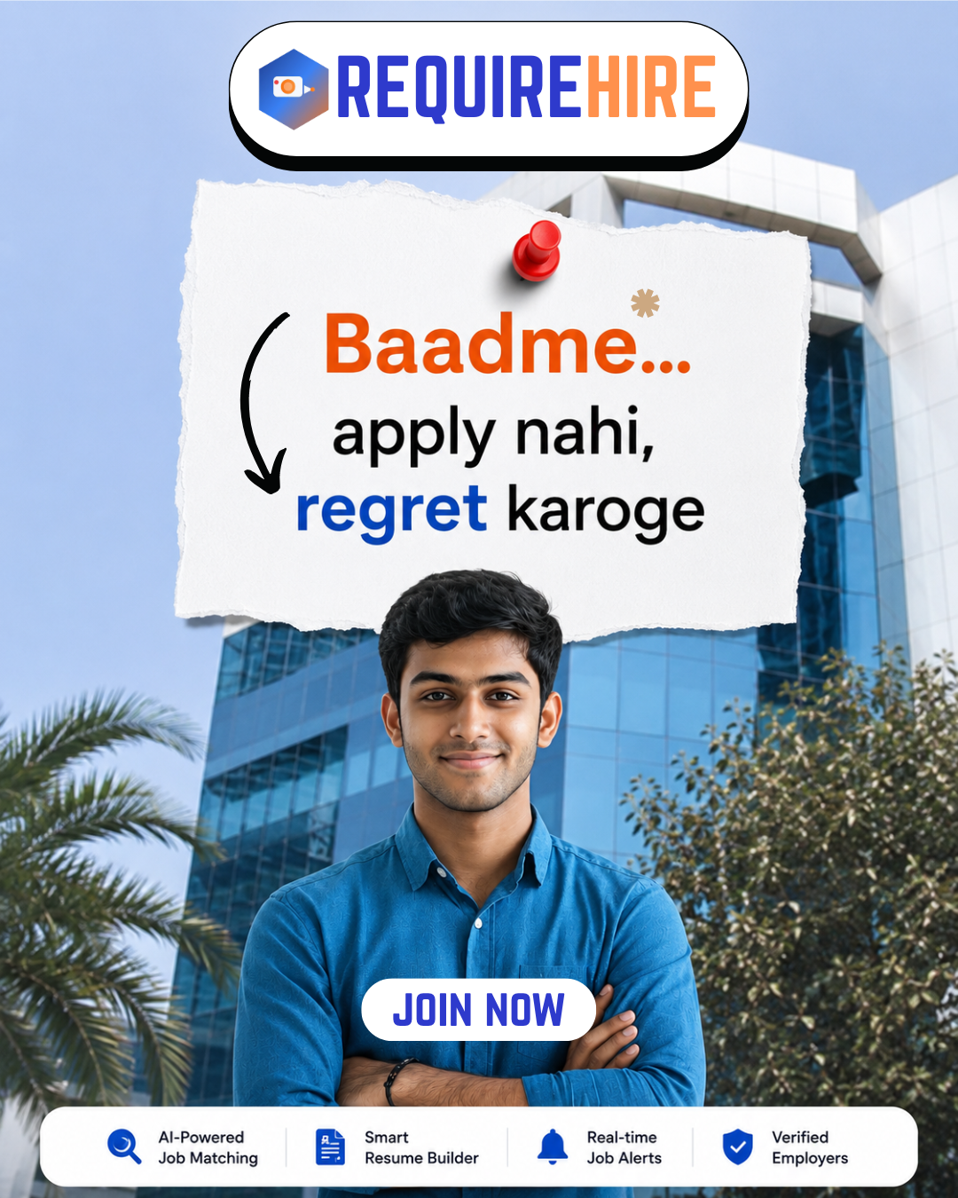 RequireHire - Baadme Apply Nahi Regret Karoge | AI Job Matching & Smart Resume Builder
