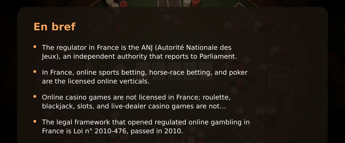 Casino en ligne france : mythe, loi et options réelles pour les parieurs — En bref