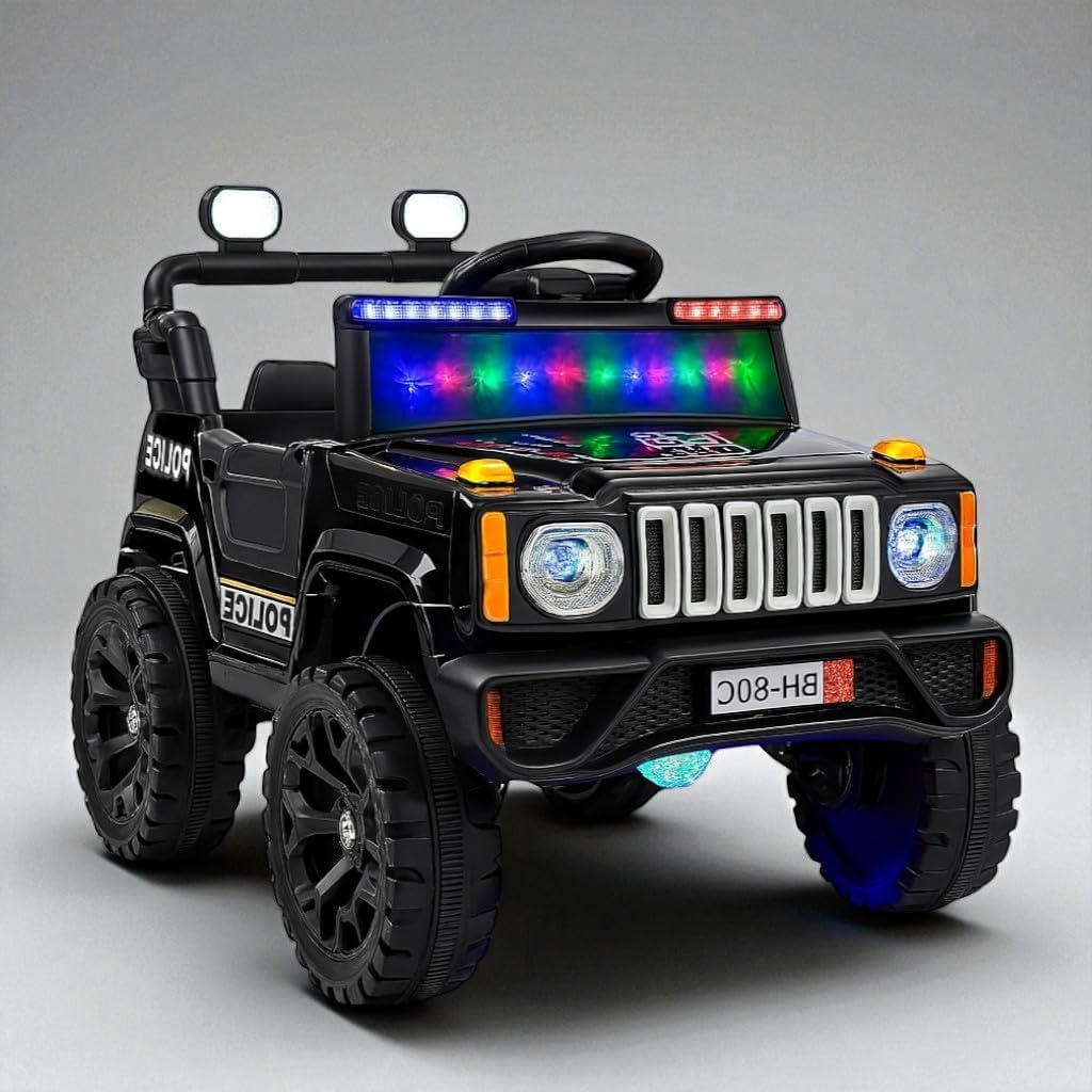 80C Battery Operated Electric Ride-on Jeep for Kids | Baby Car, 4x4 Off-Road, LED Lights, Music, Remote Control [Age 1-6 Years] photo 9