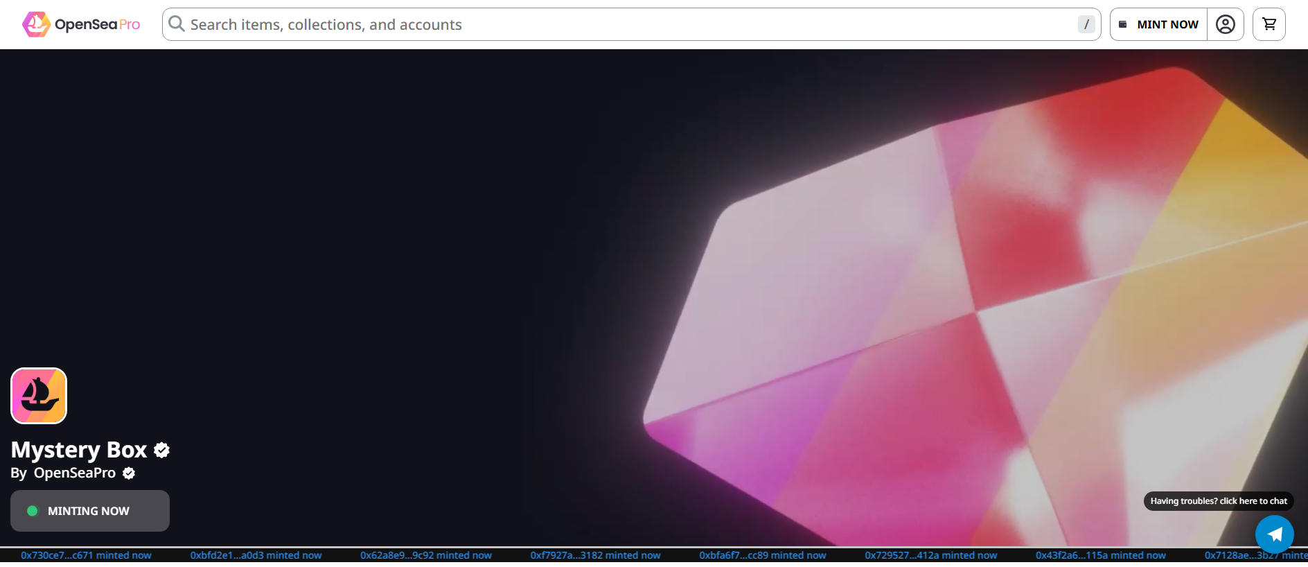 Screenshot of opensea-session2.netlify.app