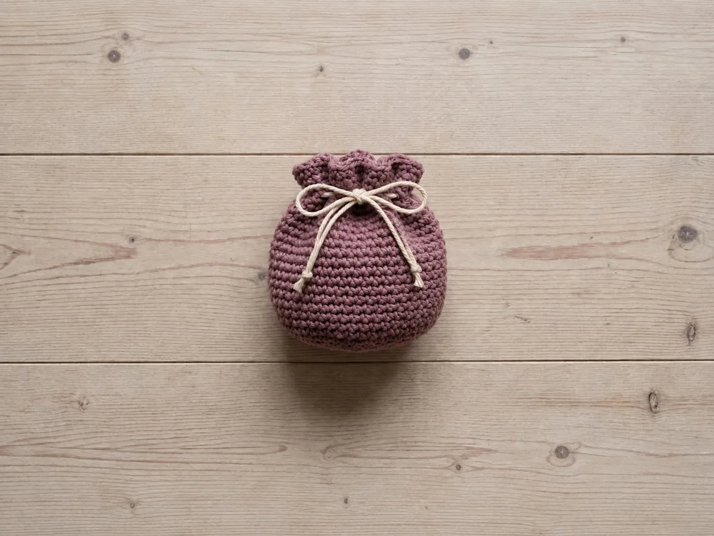Drawstring Notions Pouch finished crochet project