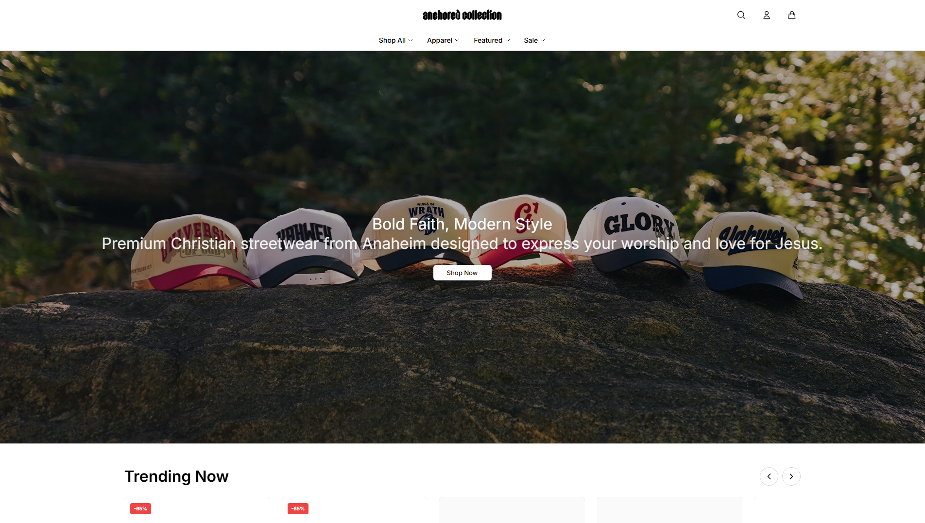 Stored capture of anchoredcollectionboutique.shop