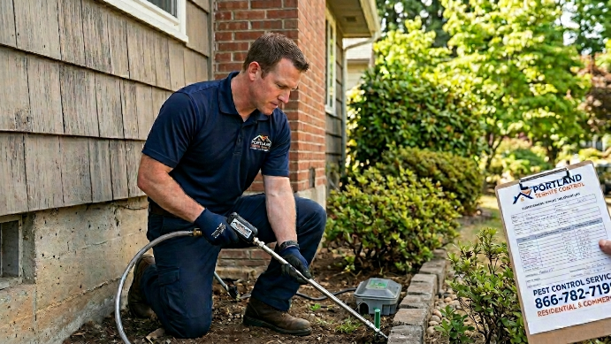 Portland Termite Control team inspecting a home