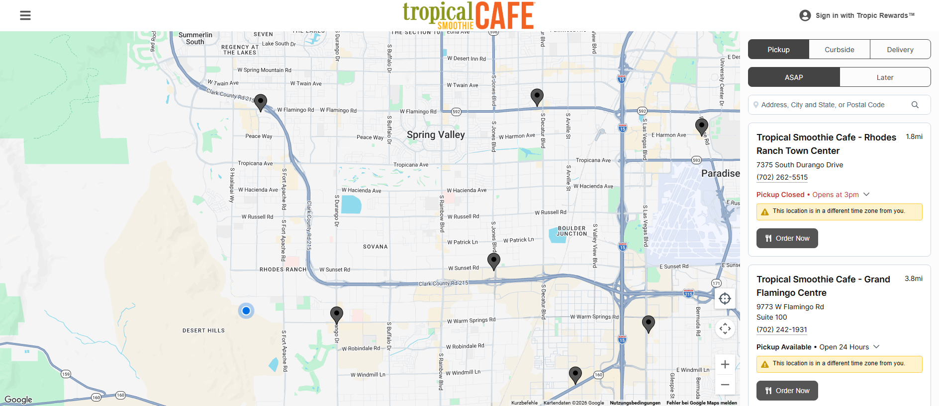 Forensic screenshot of order.order-tropicalismoothecaffe.com showing the phishing page layout