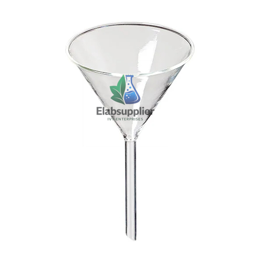 Glass funnel borosilicate 50-150mm filtration transfer laboratory India