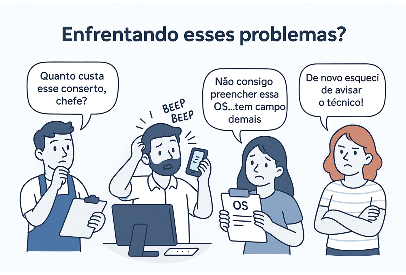 Funcionários confusos