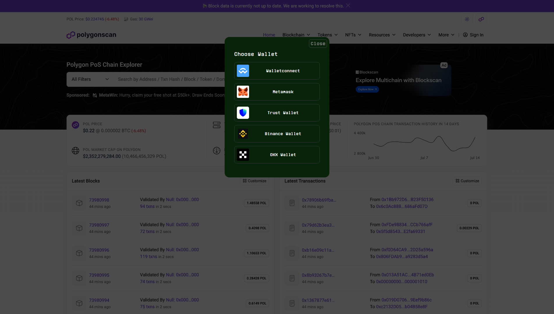 Screenshot of polygunscan.pages.dev