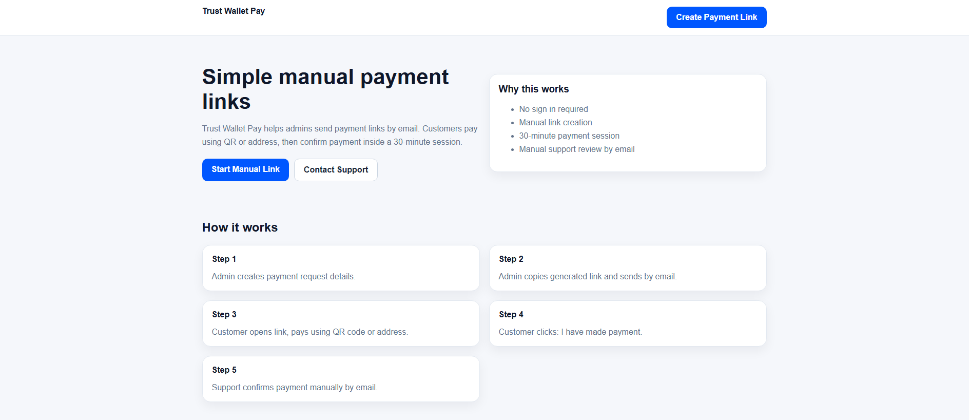 Forensic screenshot of trust-wallet.company showing the phishing page layout